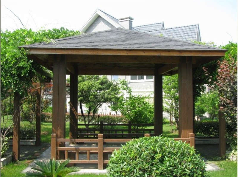 水泥仿木凉亭