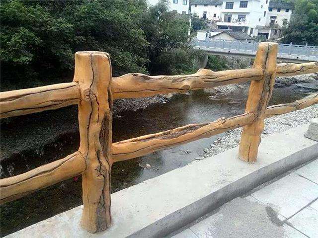 水泥仿木栏杆安装