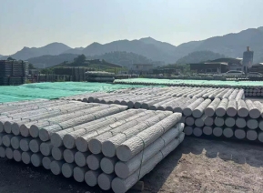 重庆河堤仿木桩施工